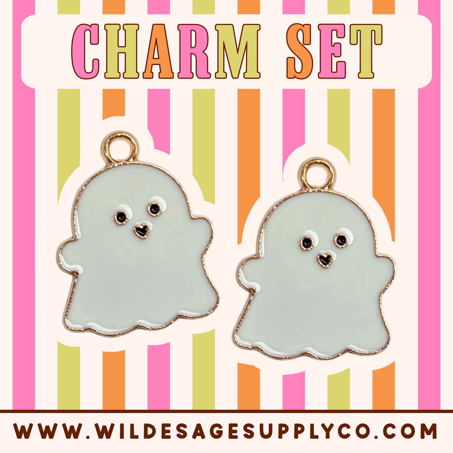 White Ghost - Gold Charm Set