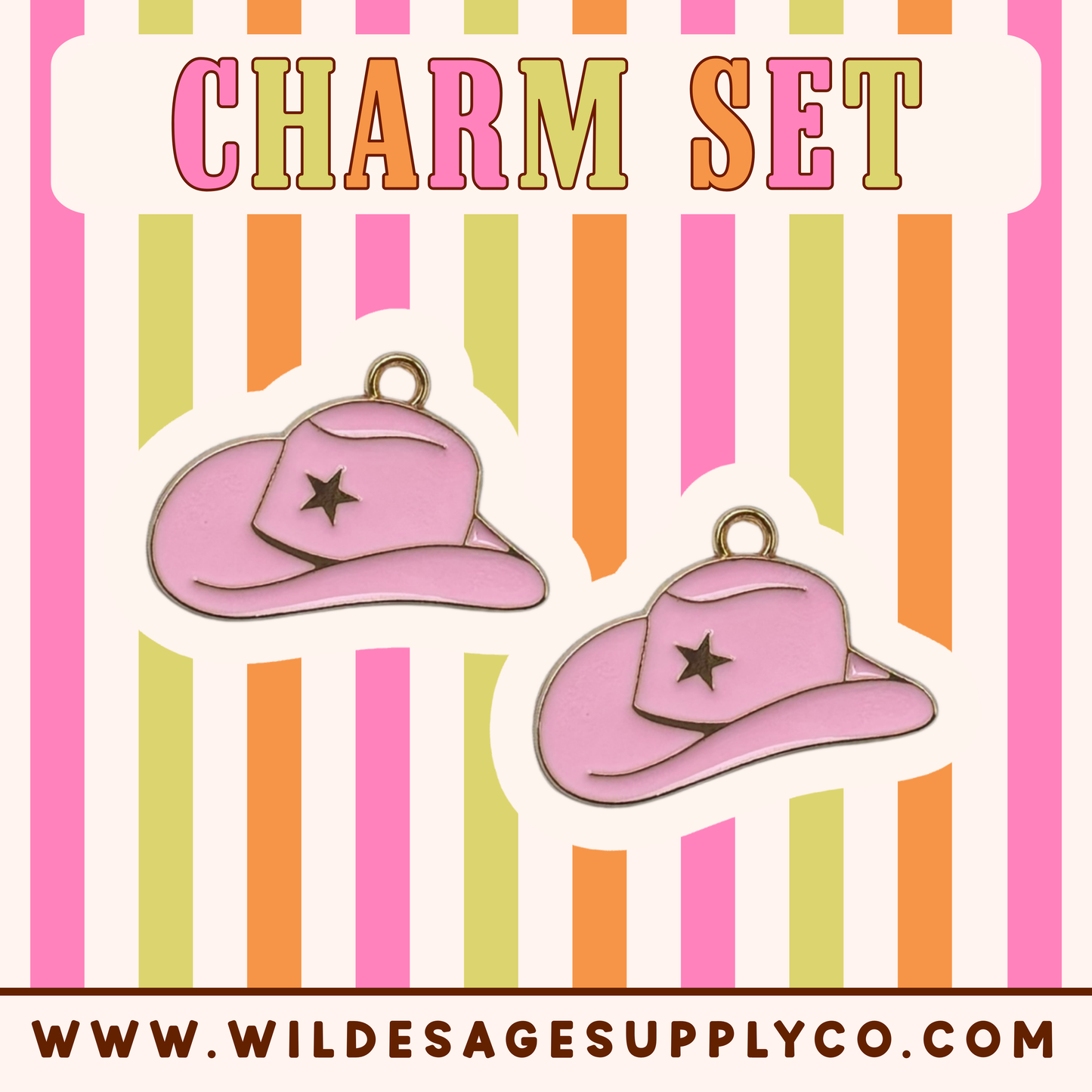 Pink Cowboy Hat - Charm Set