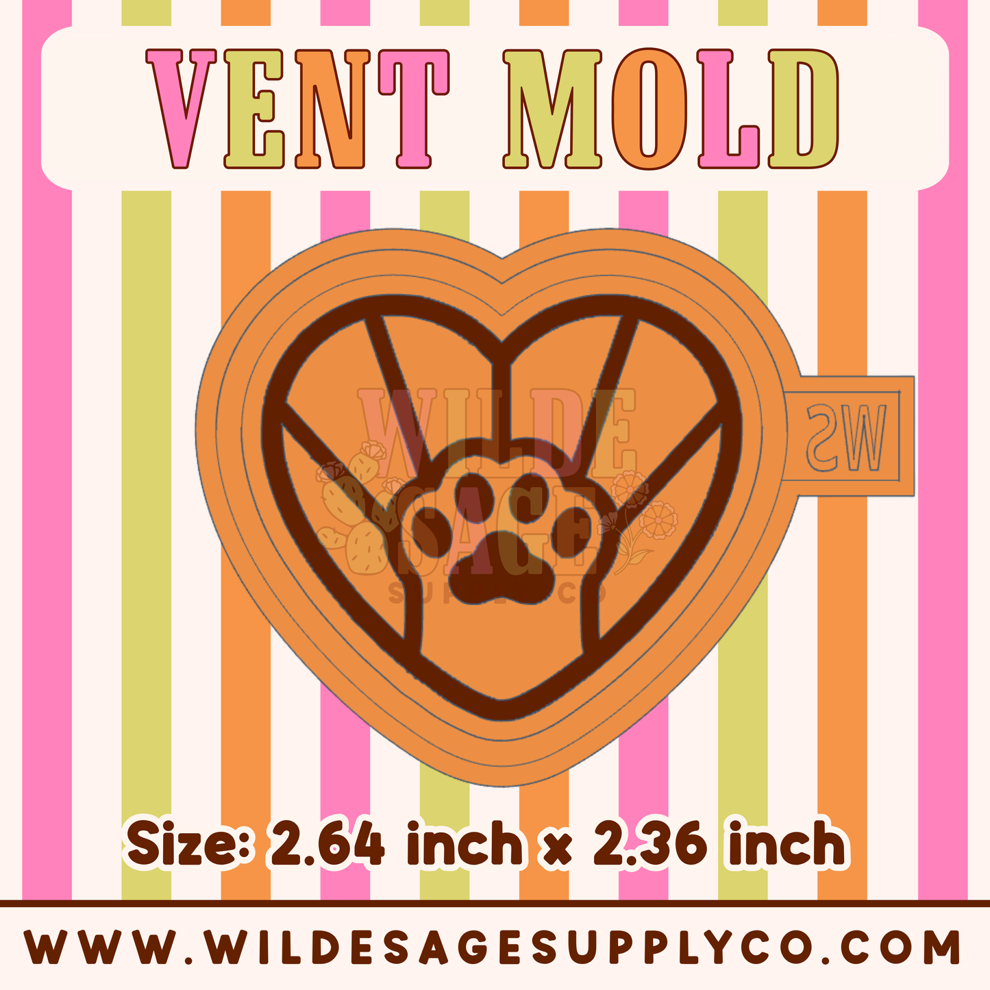 Dog / Cat Paw Heart Vent Mold