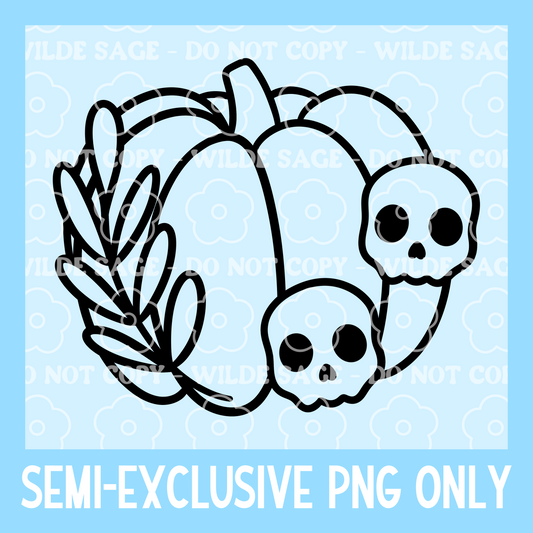 Skull Pumpkin Freshie PNG