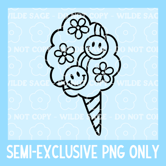 Groovy Cotton Candy Freshie PNG