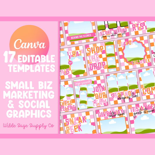 Orange & Pink Checker Templates