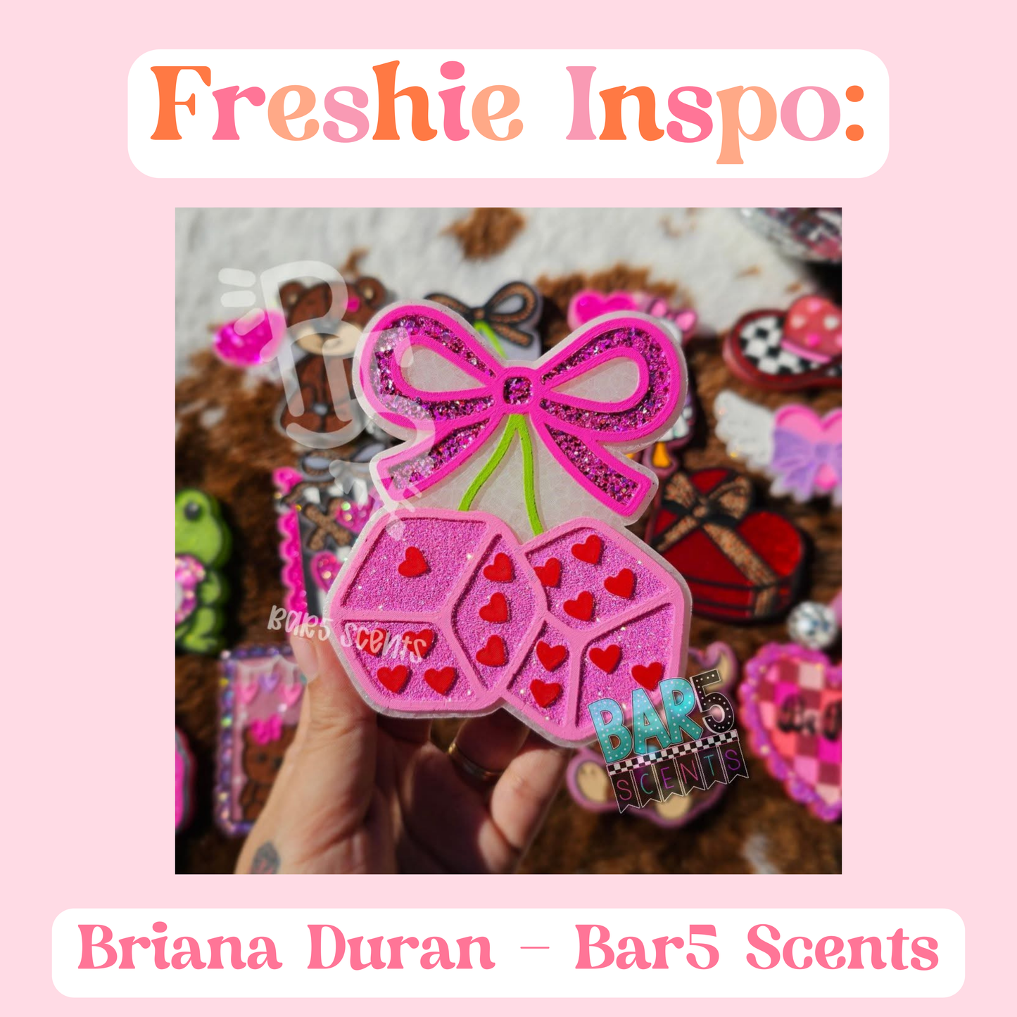 Heart Dice Cherries with Bow Mold