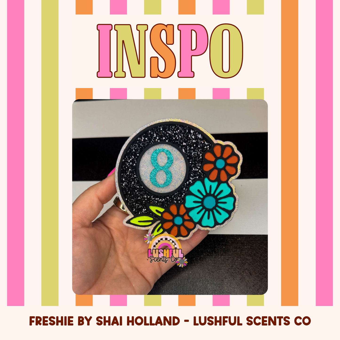 8 Ball with Flowers Mold