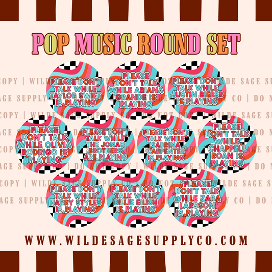 Pop Music Cardstock Rounds (3 INCH) - Set of 10