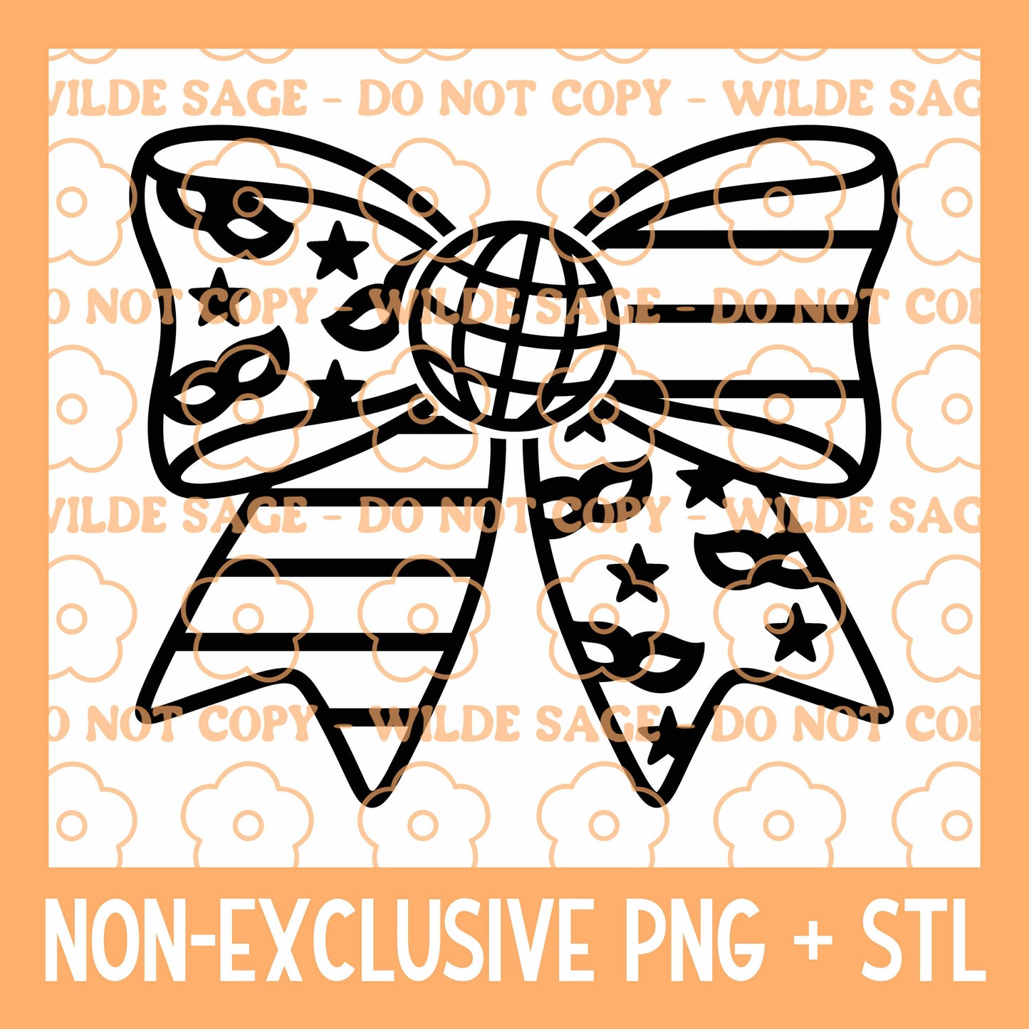 Mardi Bow PNG & STL