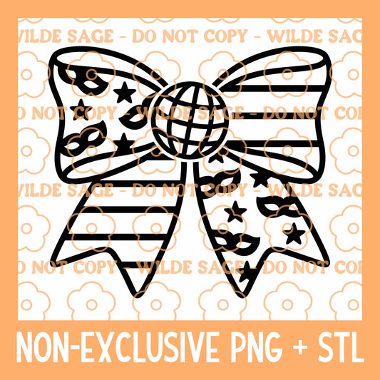 Mardi Bow PNG & STL