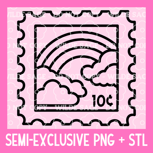 Square Rainbow Stamp Freshie PNG and STL