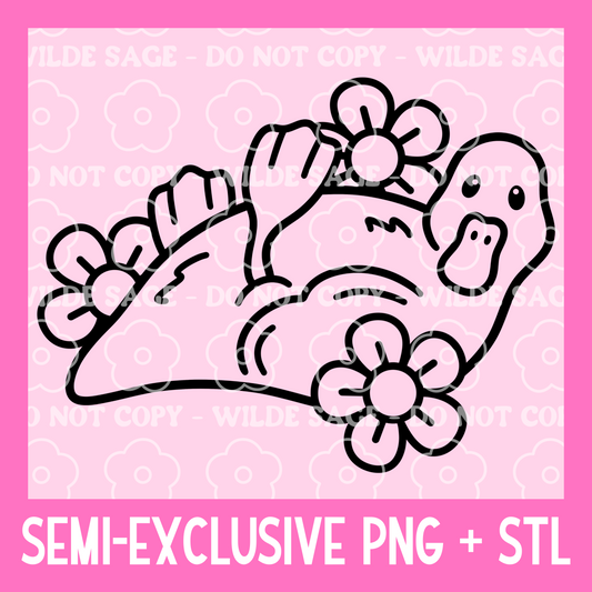 Floral Duck Freshie PNG and STL