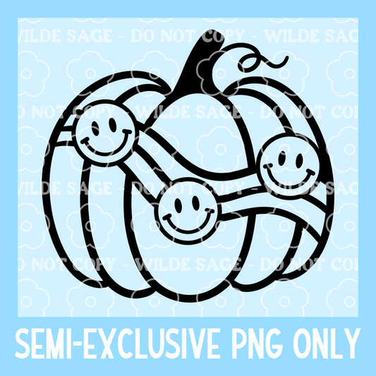 Groovy Pumpkin Smile Freshie PNG