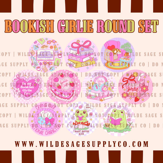 Bookish Girlie Cardstock Rounds (3 INCH) - Set of 10