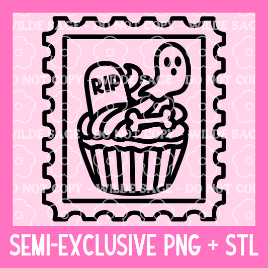Rectangle Cupcake Stamp Freshie PNG and STL
