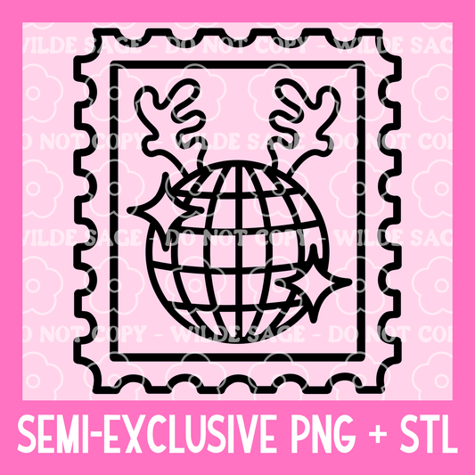 Rectangle Reindeer Stamp Freshie PNG and STL