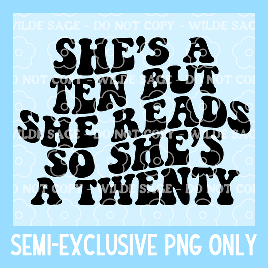 Wavy Bookish Freshie PNG