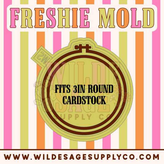 Embroidery Hoop for 3in Round Cardstock Mold