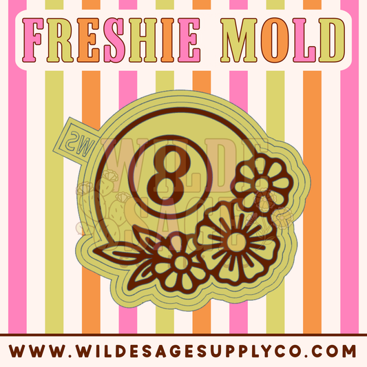 8 Ball with Flowers Mold