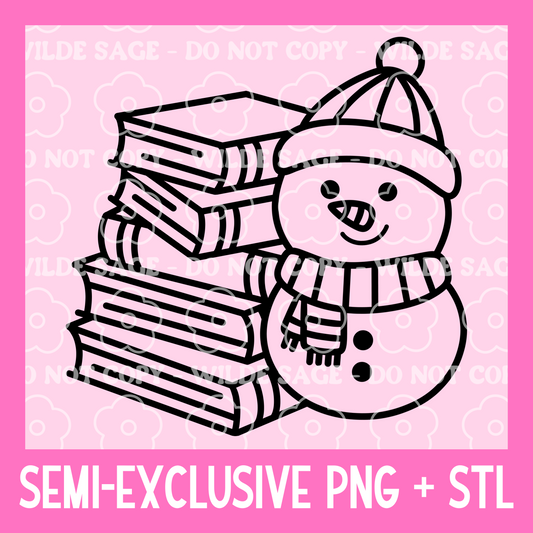 Snowman Books Freshie PNG and STL