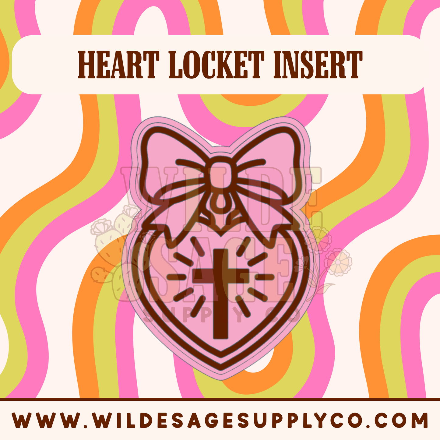 Cross Insert - Heart Locket