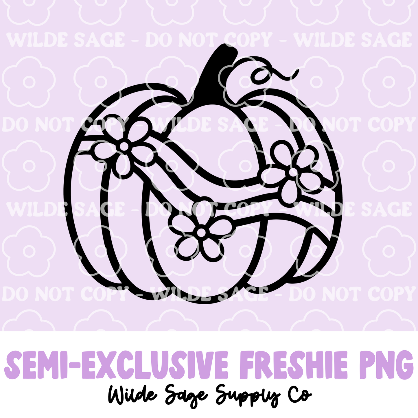 Groovy Pumpkin Flowers Freshie PNG