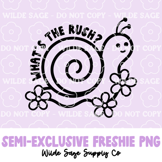 What's the Rush Snail Freshie PNG