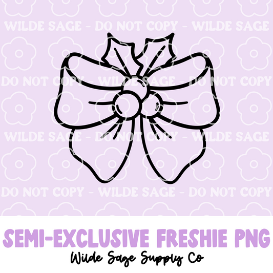Mistletoe Bow Freshie PNG