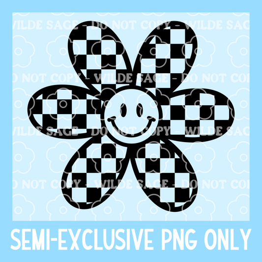 Smile Checker Flower Freshie PNG