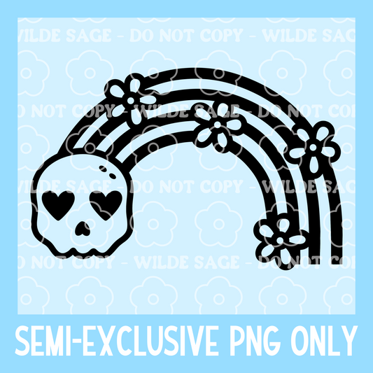 Skull Rainbow Freshie PNG