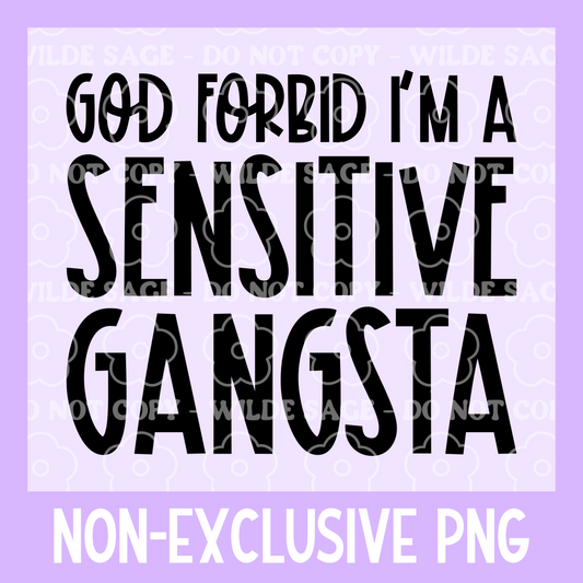Sensitive Gangsta Love Island Freshie PNG