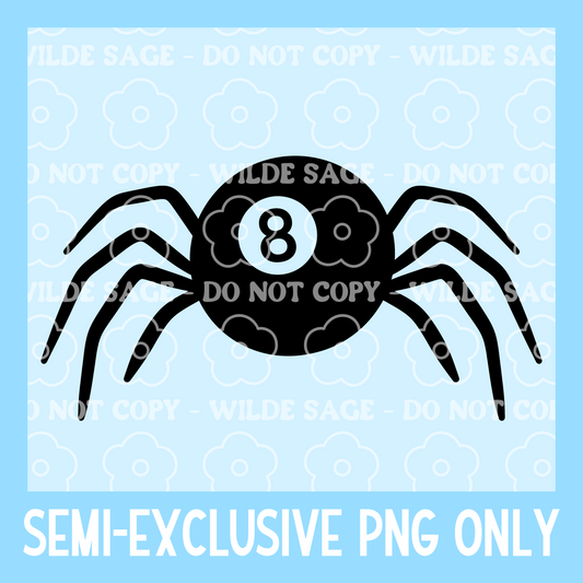 8 Ball Spider Freshie PNG