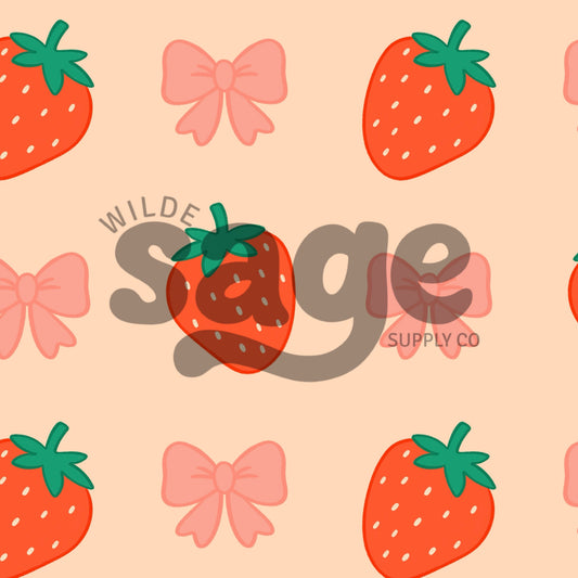 Strawberry Bows Seamless