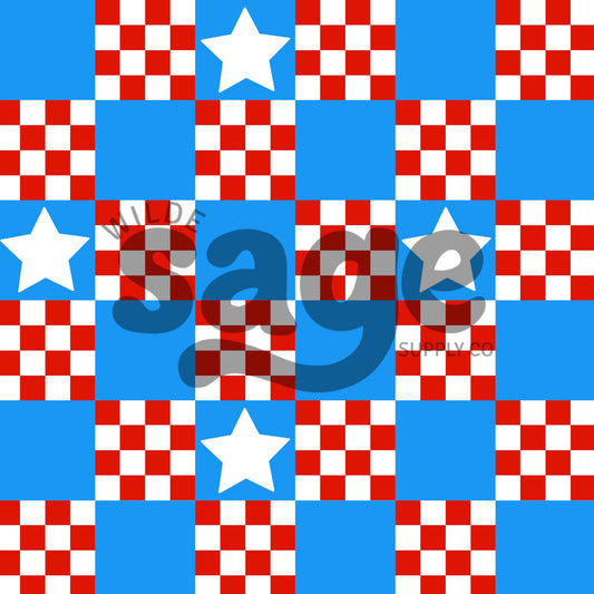 Red White & Blue Checker FOJ Seamless