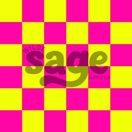 Pink & Yellow Checker Seamless