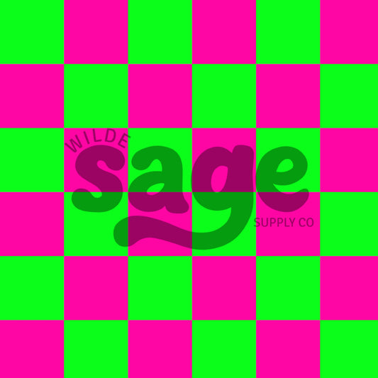 Pink & Green Checker Seamless
