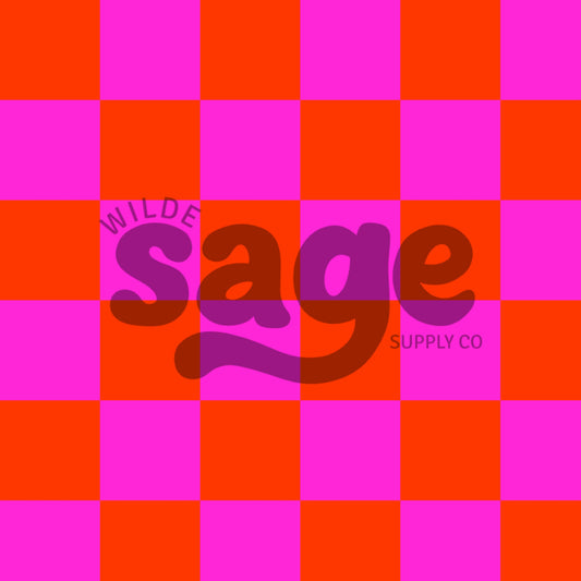 Pink & Orange Checker Seamless