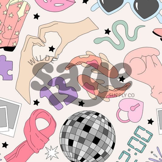 Swift Popstar Icons Seamless