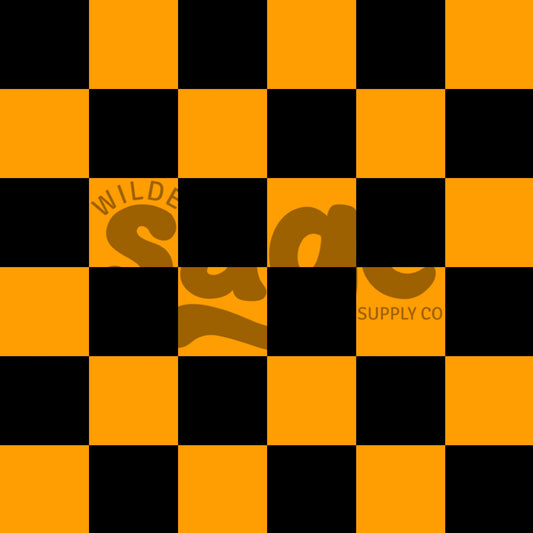 Orange & Black Checker Seamless