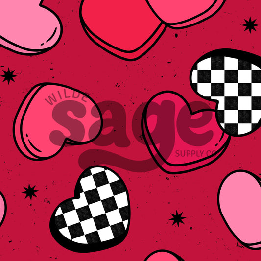 Checker Hearts Seamless
