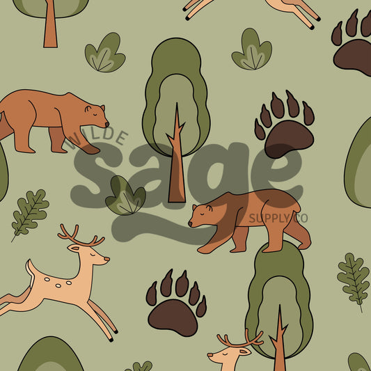 Camping Animals Seamless
