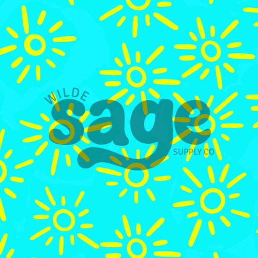 Blue & Yellow Suns Seamless