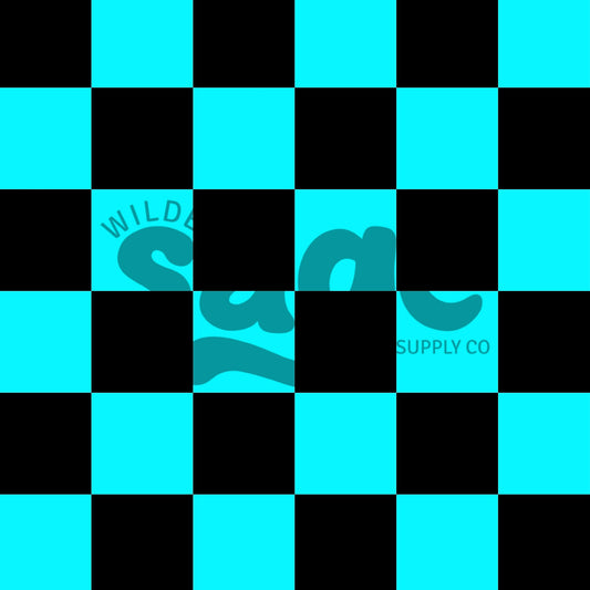 Blue & Black Checker Seamless