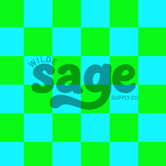 Blue & Green Checker Seamless