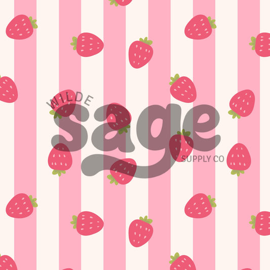Strawberry Fruit Stripes Seamless