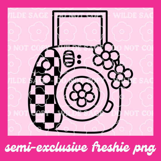 Checker Polaroid Freshie PNG and STL