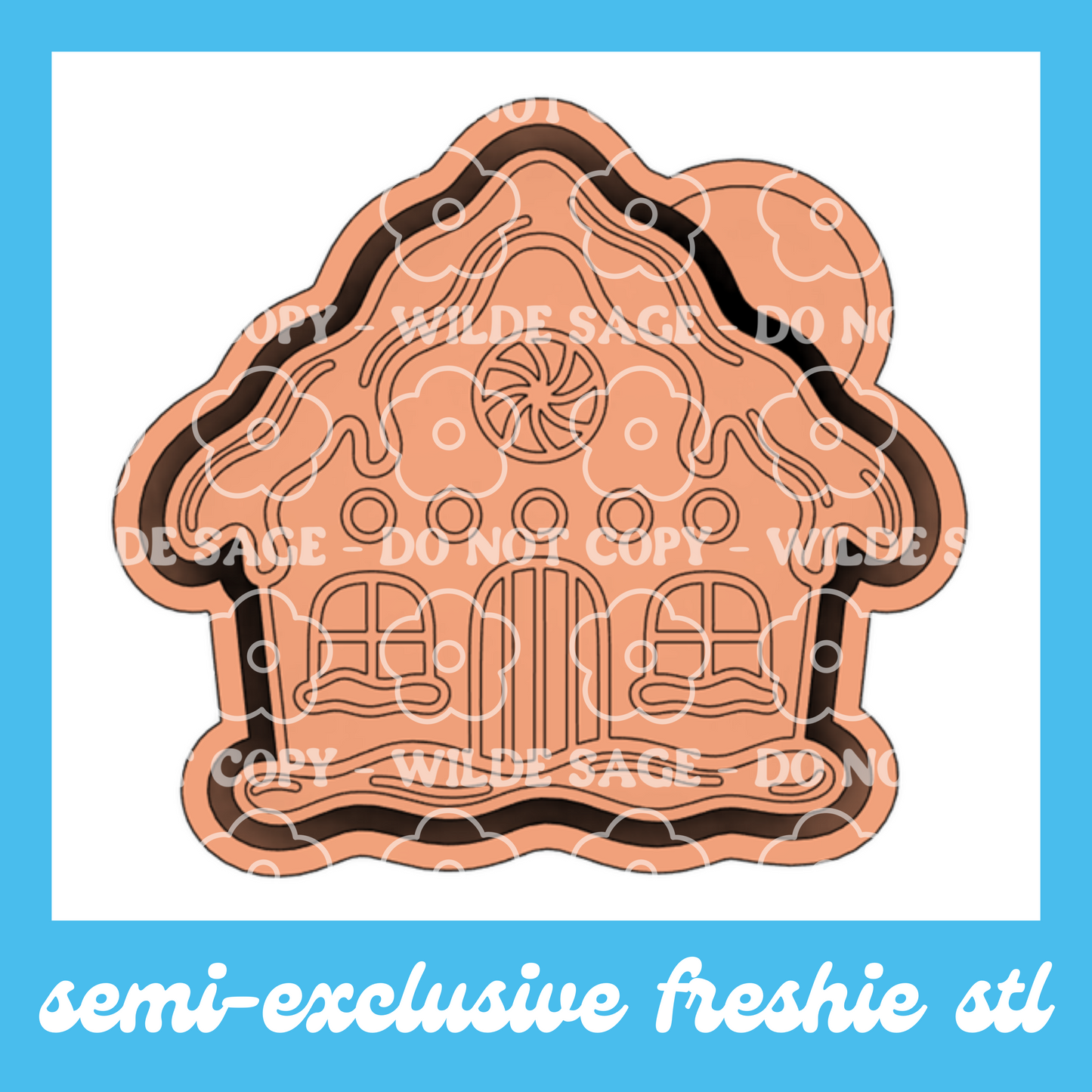 Gingerbread House Freshie PNG and STL