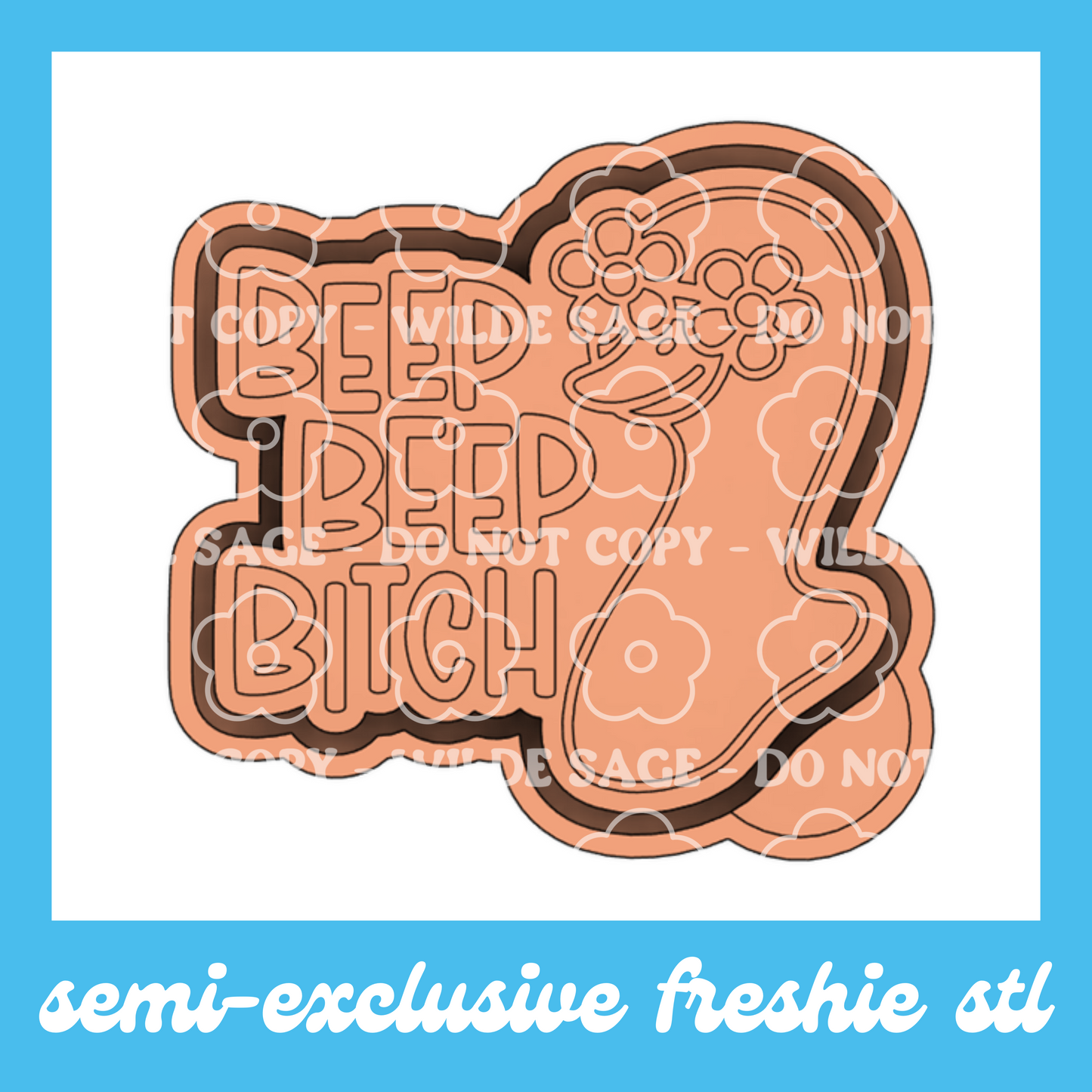 Beep Beep Freshie PNG and STL