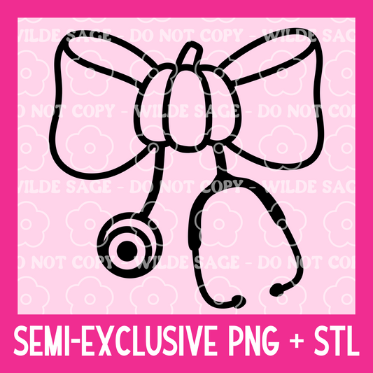 Fall Nurse Bow Freshie PNG and STL