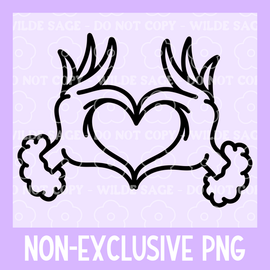 Green Guy Hand Heart PNG