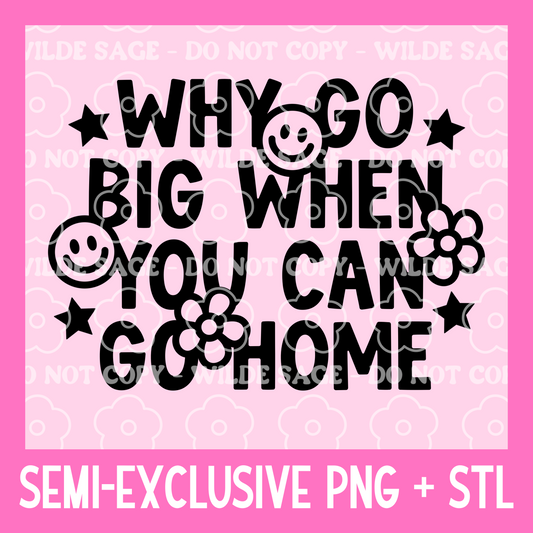 Why Go Big Freshie PNG and STL