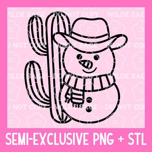Cowboy Snowman Freshie PNG and STL