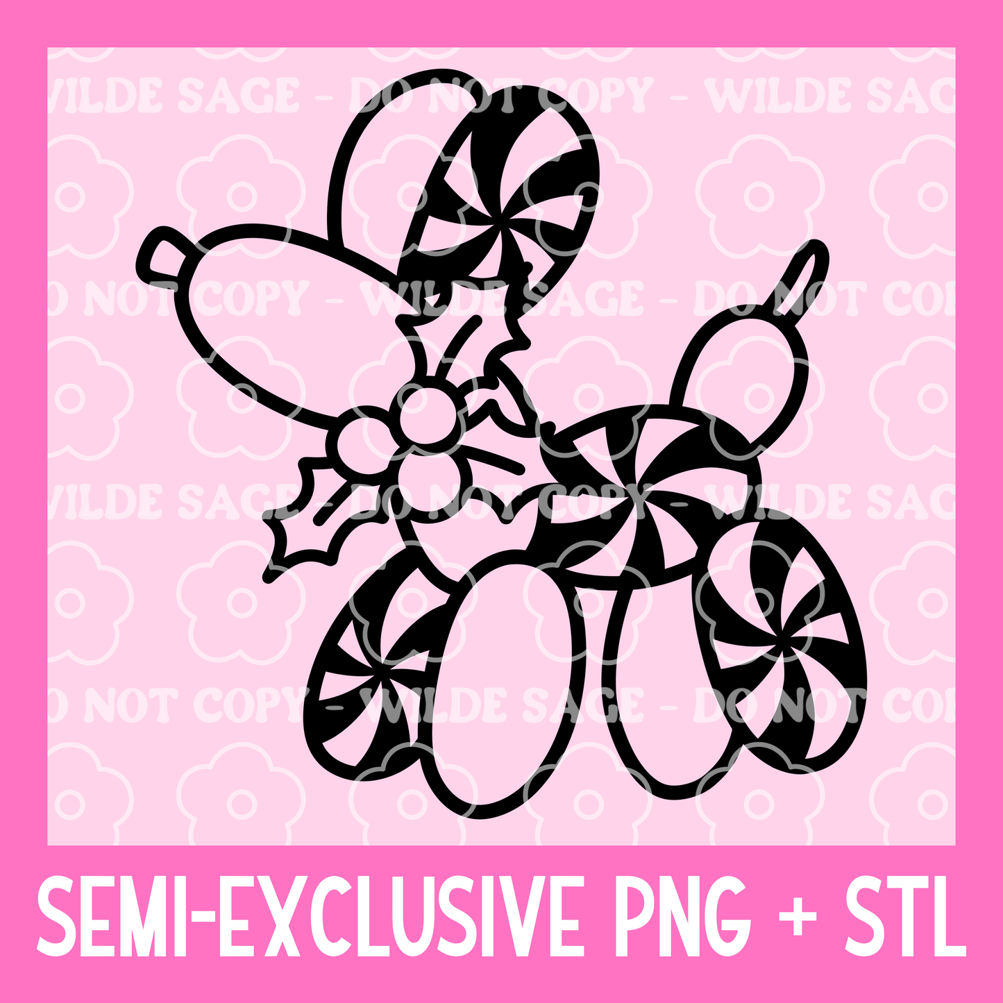 Peppermint Dog Freshie PNG and STL